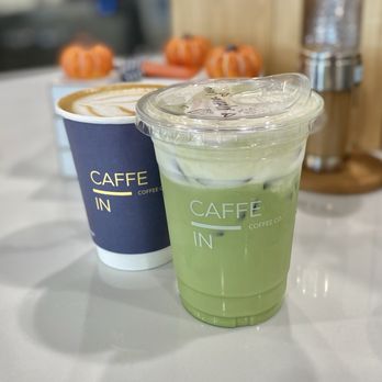 Caffe In Coffee Roasters - Matcha Cream Top Latte & a Chagaccino. - Coffee & Tea Near Me - Tustin, California Caffe In Coffee Roasters - Matcha Cream Top Latte & a Chagaccino. - Coffee & Tea Near Me - Tustin, California