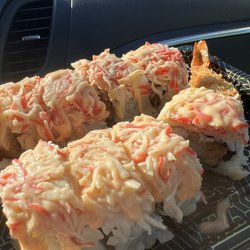 Trojan Teriyaki and Hibachi House - Dragon roll- I ordered mine with no avocado & no eel sauce