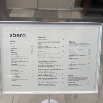 Saero - Menu - Coffee & Tea Near Me - Los Angeles, California Saero - Menu - Coffee & Tea Near Me - Los Angeles, California