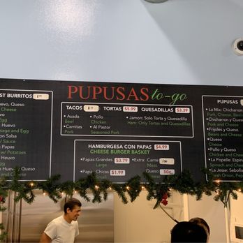 Pupusas to go - a menu on the wall - Salvadoran Near Me - Dallas, Texas Pupusas to go - a menu on the wall - Salvadoran Near Me - Dallas, Texas