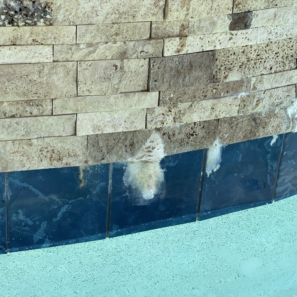 Pristine Pool Tiles - Before Cleaning - Pool & Hot Tub Service Near Me - Salado, Texas Pristine Pool Tiles - Before Cleaning - Pool & Hot Tub Service Near Me - Salado, Texas