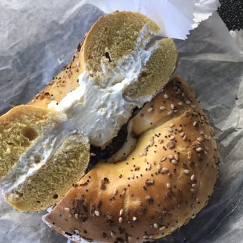 Stuff-A Bagel - Everything Bagel with Cream Cheese ($3.00) - Bagels Near Me - Bethpage, New York