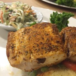 Gettin Crabby At The Crab Barn - Mahi Mahi sandwich blackened. Coleslaw goodies