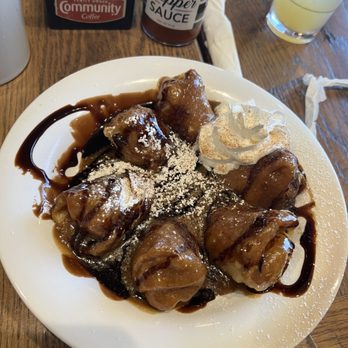 Brick & Spoon - Biloxi - Bananas In Pajamas (Banana Egg-rolls in Foster Sauce) - Breakfast & Brunch Near Me - Biloxi, Mississippi Brick & Spoon - Biloxi - Bananas In Pajamas (Banana Egg-rolls in Foster Sauce) - Breakfast & Brunch Near Me - Biloxi, Mississippi