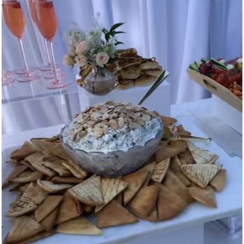 Amazing Bites and Events - Fresh Made pita chips - Spinach Waterchesnut Dip! - Caterers Near Me