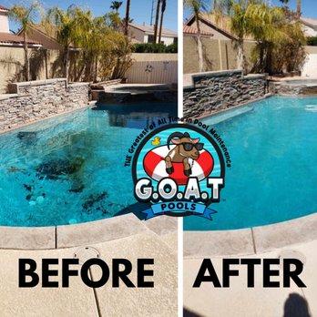 GOAT Pools - Las Vegas - Before and After Pool Cleaning! No job is too difficult that we can't clean up! Inquire today about our weekly maintenance service. - Pool & Hot Tub Service Near Me GOAT Pools - Las Vegas - Before and After Pool Cleaning! No job is too difficult that we can't clean up! Inquire today about our weekly maintenance service. - Pool & Hot Tub Service Near Me