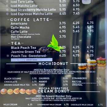 Mocha - Menu board 1 - Ice Cream & Frozen Yogurt Near Me - Aurora, Colorado