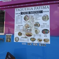 Taqueria Fatima - Menu