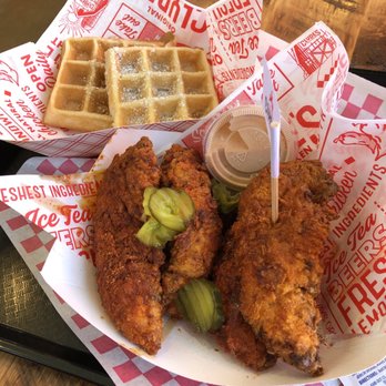 Clyde's Hot Chicken - 4pc combo: 1/2 Original and 1/2 Hot as Cluck and a side of waffles. - Chicken Shop Near Me - Fullerton, California Clyde's Hot Chicken - 4pc combo: 1/2 Original and 1/2 Hot as Cluck and a side of waffles. - Chicken Shop Near Me - Fullerton, California