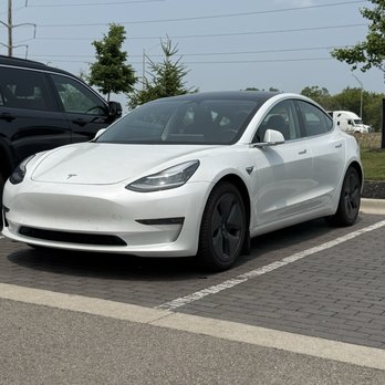 Carvana Chicago - My 2020 Tesla Model 3 in the Carvana lot waiting for pickup. - Car Dealers Near Me - Oak Brook, Illinois