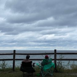 Orchard Beach State Park - Reading overlooking Lake Michigan @ Orchard Beach State Park