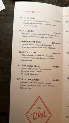 Menu photo 5 The Wednesday Room Calgary, AB Menu photo 5 The Wednesday Room Calgary, AB