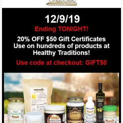 Tropical Traditions - Tropical Traditions gift card sale 12/9/19 (these happen periodically, this is today's offer)