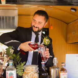 Little Black Camper - Groom serving her bride