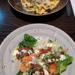 Victoria Street Bistro - The best chicken parm ever and a pappardelle noodle with a bacon cream sauce