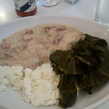 Big Jones - Biscuits with debris gravy with egg whites and collard greens - Southern Near Me - Chicago, Illinois