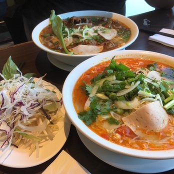 Pho Metro - Bun bo Hue in the back and bun rieu in the front - Vietnamese Near Me - Scarborough, Ontario