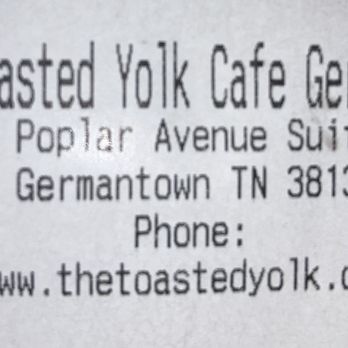 The Toasted Yolk Cafe - information printed on receipt - Breakfast & Brunch Near Me - Germantown, Tennessee