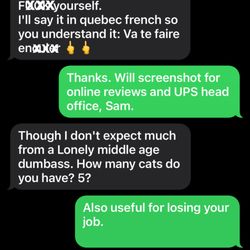 The UPS Store - Texts from Hillside UPS owner, Sam.