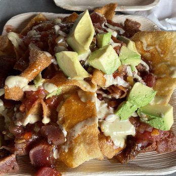 Spearfish Grille - Sushi nachos on fried wantons. - Seafood Near Me - Sarasota, Florida Spearfish Grille - Sushi nachos on fried wantons. - Seafood Near Me - Sarasota, Florida