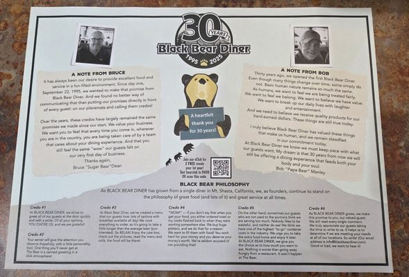 Menu photo 1 Black Bear Diner Joe Battle El Paso, TX