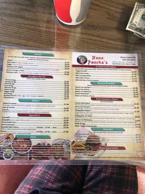 Menu photo 2 Nana Pancha's Phoenix, AZ