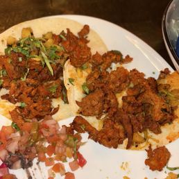 al pastor tacos. meat is beyond dry and gross