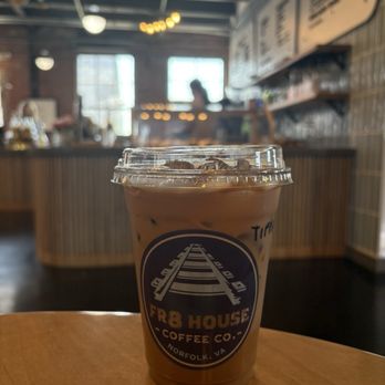 FR8 House - Iced coconut mocha latte - Coffee & Tea Near Me - Norfolk, Virginia