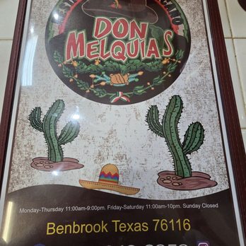 Don Melquias - Menu 1 - Mexican Near Me - Benbrook, Texas Don Melquias - Menu 1 - Mexican Near Me - Benbrook, Texas