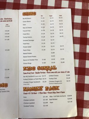 Menu photo 1 Pop's Place Bar B Q Hanceville, AL