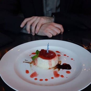 Alleia - Our panna cotta dessert! The server put a candle in it as a surprise since it was my 25th birthday. - Italian Near Me - Chattanooga, Tennessee Alleia - Our panna cotta dessert! The server put a candle in it as a surprise since it was my 25th birthday. - Italian Near Me - Chattanooga, Tennessee