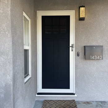 Security Screen Doors - Ultimate series white single hinged door by crimsafe - Security Systems Near Me - Los Angeles, California