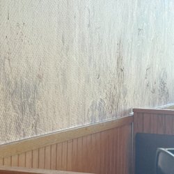 See dirty stuff wiped all over wall