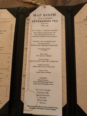 Menu photo 4 Map Room Tea Lounge Boston, MA