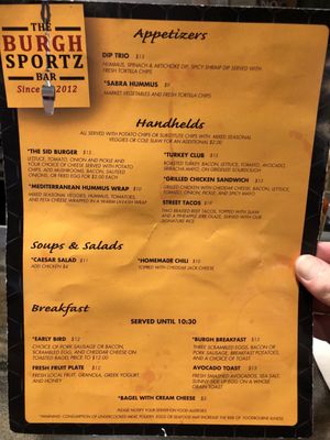 Menu photo 1 The Burgh Sportz Bar Coraopolis, PA