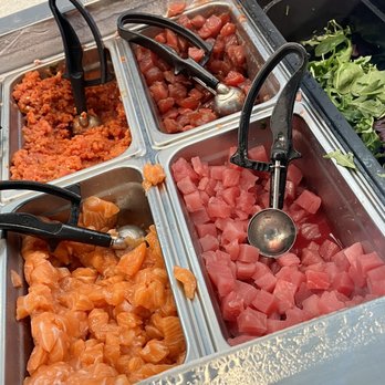 Bay Poke - La Puente - From top left- Spicy tuna, savory tuna, ahi tuna, salmon - Hawaiian Near Me - La Puente, California Bay Poke - La Puente - From top left- Spicy tuna, savory tuna, ahi tuna, salmon - Hawaiian Near Me - La Puente, California