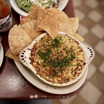 Found Oyster - Cheesy Artichoke Brandade served with tortilla chips - Seafood Near Me - Los Angeles, California