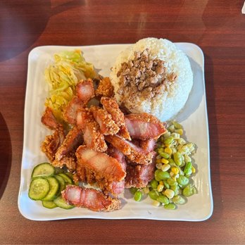 Corner Beef Noodle House - monascus pork with rice - Taiwanese Near Me - El Monte, California Corner Beef Noodle House - monascus pork with rice - Taiwanese Near Me - El Monte, California