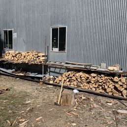 We chopped all of this wood We chopped all of this wood