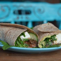 Hawraman Cafe Bar - Aubergine and Feta Cheese Wrap