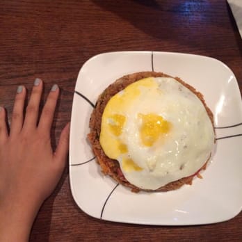 K Chicken - Kimchi fried rice serving size compared to my hand - Korean Near Me - Annandale, Virginia