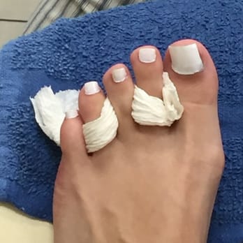 Tam Nails - Work done by one of the workers. So sloppy! I had to complain to get them to fix it, and they were upset. - Nail Salons Near Me - Carson, California