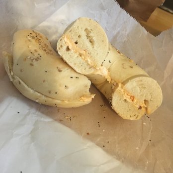 Sunrise Bagels & Cafe - Sunrise Bagels crappy small bagel with skimpy cream cheese - Bagels Near Me - Wyckoff, New Jersey