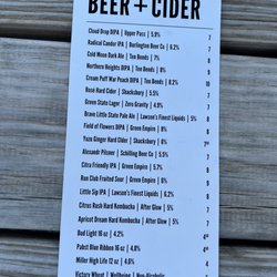 Blackbird Bistro - Beer & cider menu