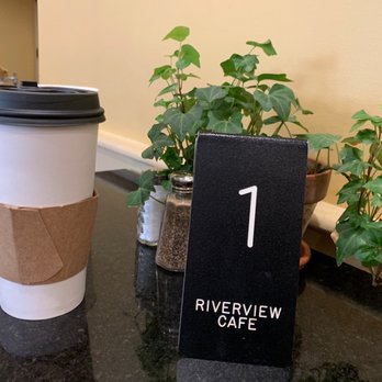 Cafe Riverview - a cup of coffee and a sign - Breakfast & Brunch Near Me - East Sandwich, Massachusetts