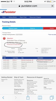 Purolator Courier 14 Reviews Couriers Delivery Services 3104 97 Street Nw Edmonton Ab Phone Number Yelp