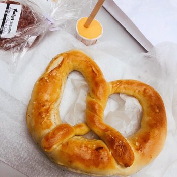 Old Danish Fudge Kitchen - Soft Pretzel -- they give you a free little cup of cheese to eat with it that goes a long way - Desserts Near Me - Solvang, California Old Danish Fudge Kitchen - Soft Pretzel -- they give you a free little cup of cheese to eat with it that goes a long way - Desserts Near Me - Solvang, California