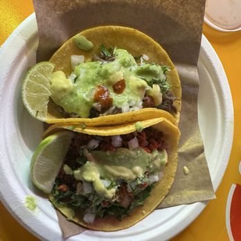 Chilangos Tacos - Top to bottom : Asada taco & campechano taco - Tacos Near Me - Las Vegas, Nevada Chilangos Tacos - Top to bottom : Asada taco & campechano taco - Tacos Near Me - Las Vegas, Nevada