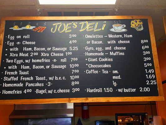 Menu photo 2 Joe's Deli & Grocery Kingston, NY Menu photo 2 Joe's Deli & Grocery Kingston, NY