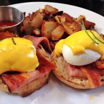 Blu Jam Cafe - Blu Jam Benedict with potatoes! - Breakfast & Brunch Near Me - Sherman Oaks, California
